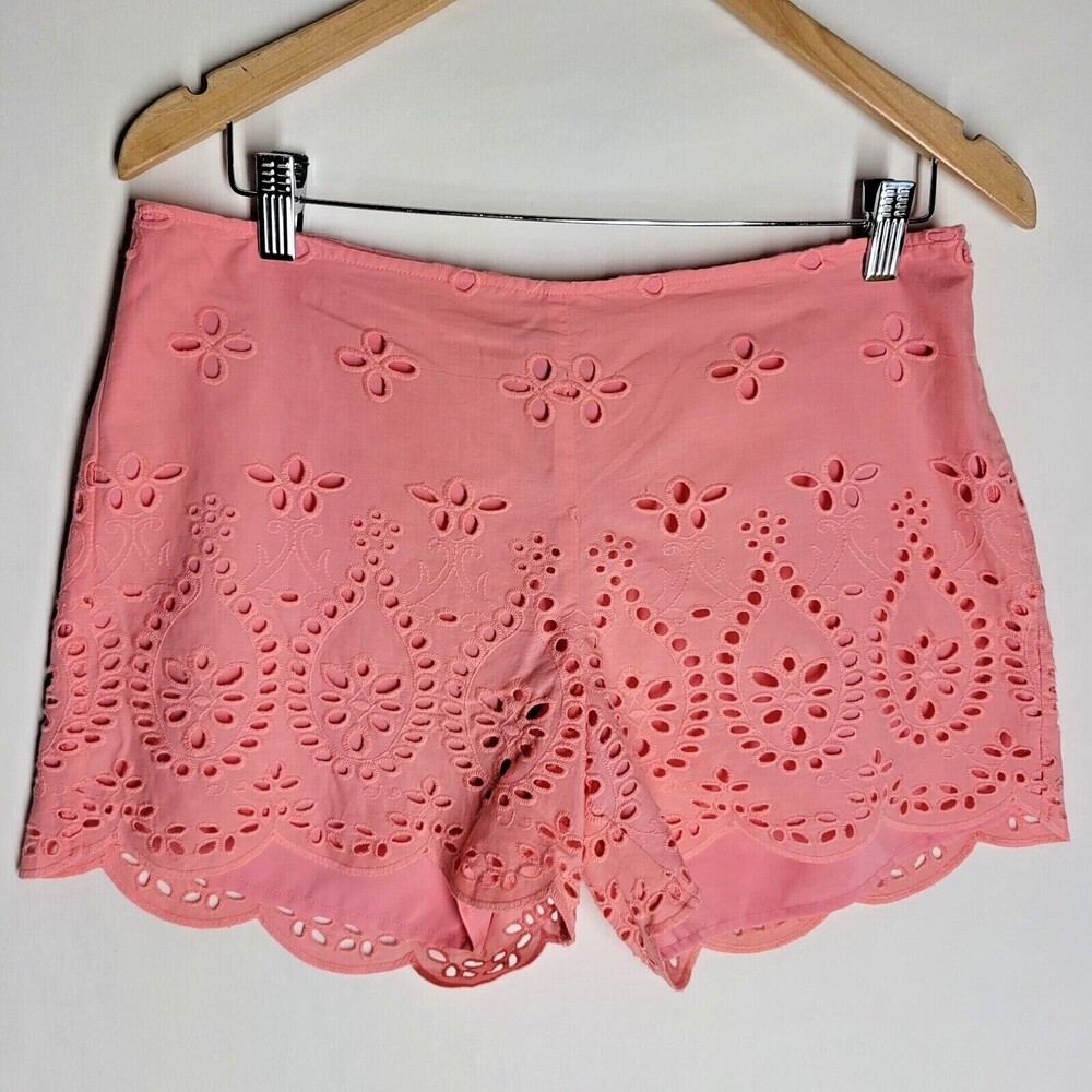 NWT Southern Tide Womens Shorts Alice Scalloped Eyelet Lace Pink Size 6